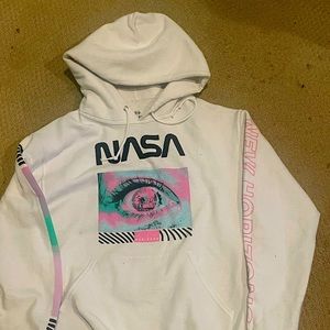 White printed NASA hoodie